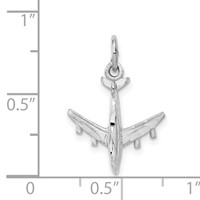 14K White Gold 3-D Airplane Charm view 4