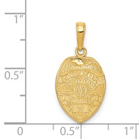 14K Yellow Gold Police Officer Badge Pendant view 4