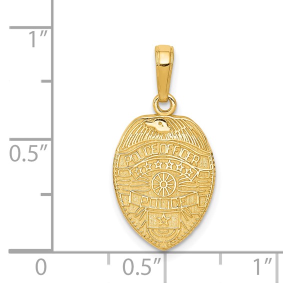 14k POLICE OFFICER Badge Pendant