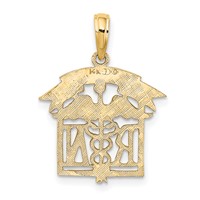 14K Yellow Gold RN Registered Nurse Charm view 4