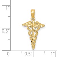 14K Caduceus Pendant view 3