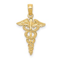 14K Caduceus Pendant view 1