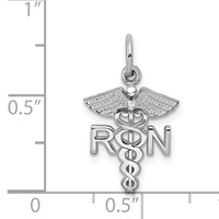14K White Gold RN Registered Nurse Charm view 3