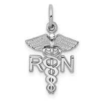 14K White Gold RN Registered Nurse Charm view 1