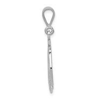 14K White Gold Fire Rescue Badge Pendant view 2