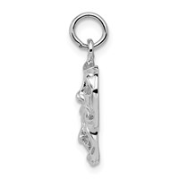 14K White Gold Polished Open-Backed Comedy Tragedy Charm view 2