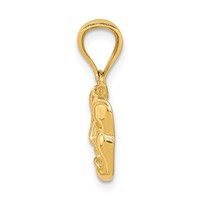 14K Yellow Gold Polished Open-Backed Comedy Tragedy Pendant view 2