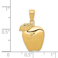 14K Yellow Gold #1 Teacher Apple Pendant view 3