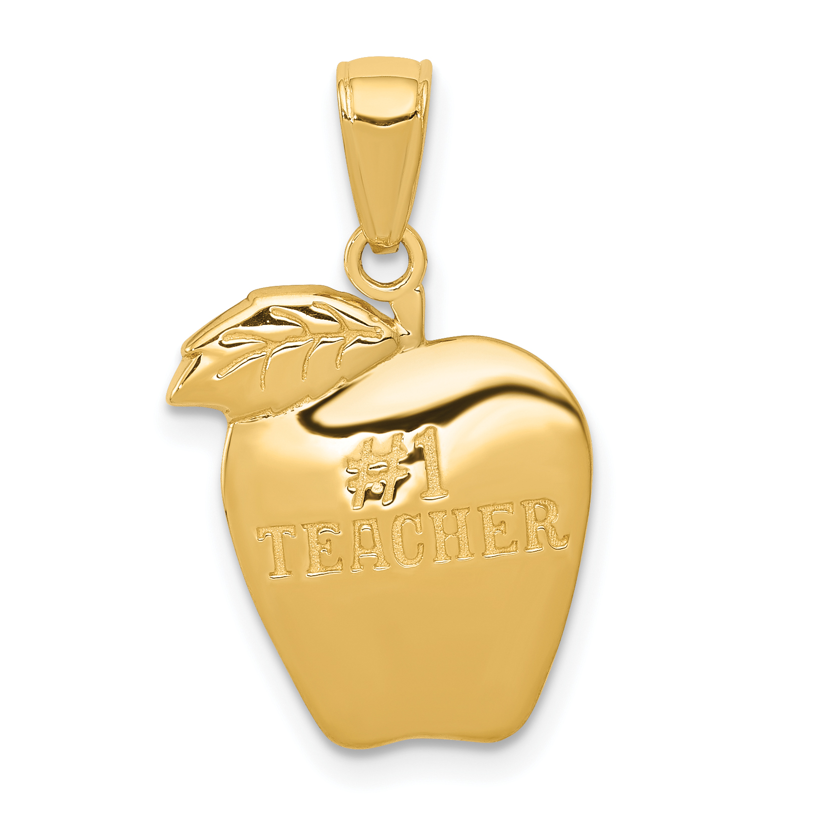 14k #1 TEACHER Apple Pendant (D1247)