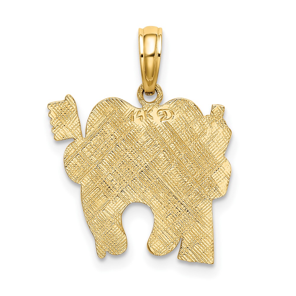 14k Polished Flat-Backed Dental Charm (D1249)