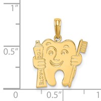 14K Yellow Gold Polished Flat-Backed Dental Charm view 3