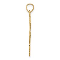 14K Yellow Gold Satin Polished Ballerina Charm view 2