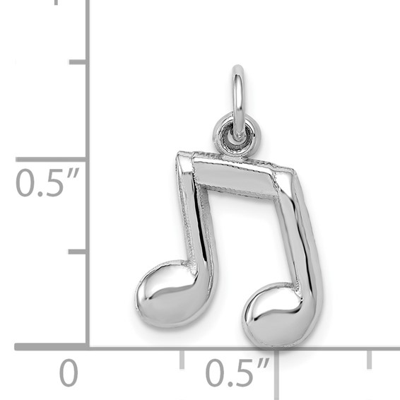 14K White Gold Polished Musical Notes Charm