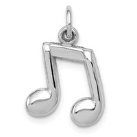 14K White Gold Polished Musical Notes Charm view 1