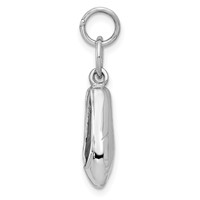 14K White Gold Solid Polished 3-D Moveable Ballet Slippers Charm view 2