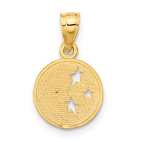 14K Yellow Gold Moon and Stars Pendant view 3