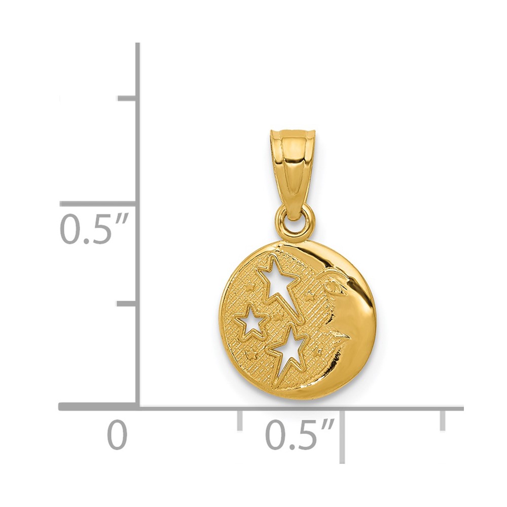 14k Moon and Stars Pendant (D1261)