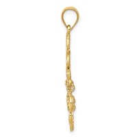 14K Yellow Gold Polished Diamond-cut Chandelier Pendant view 2