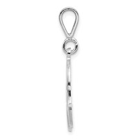 14K White Gold Solid Polished Script Filigree Letter a Initial Pendant view 2