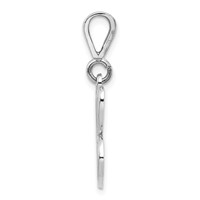 14KW White Gold Solid Polished Script Filigree Letter C Initial Pendant view 2