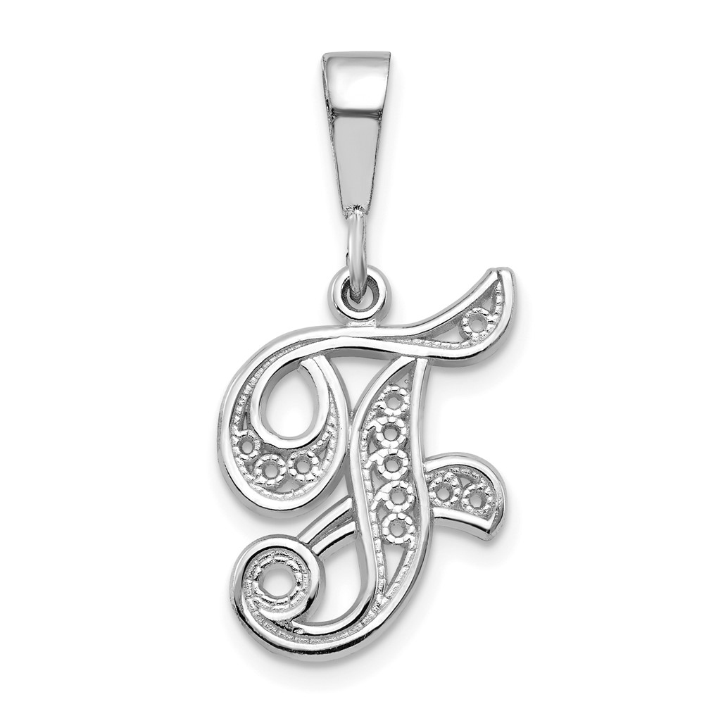 10KW Filigree Initial F Pendant (10D1281F)