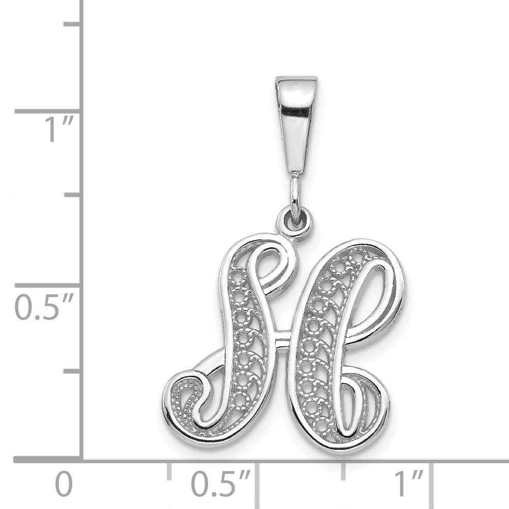 10KW Filigree Initial H Pendant (10D1281H)