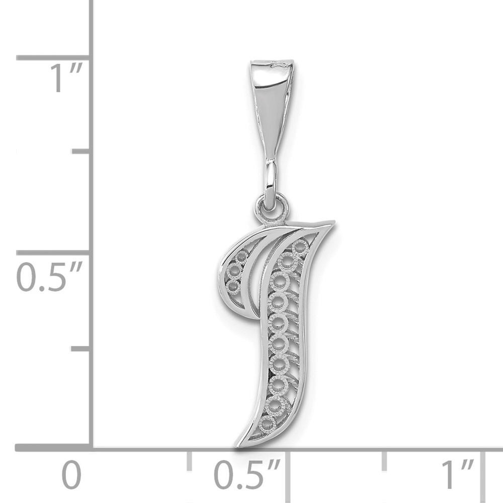 10KW Filigree Initial I Pendant (10D1281I)