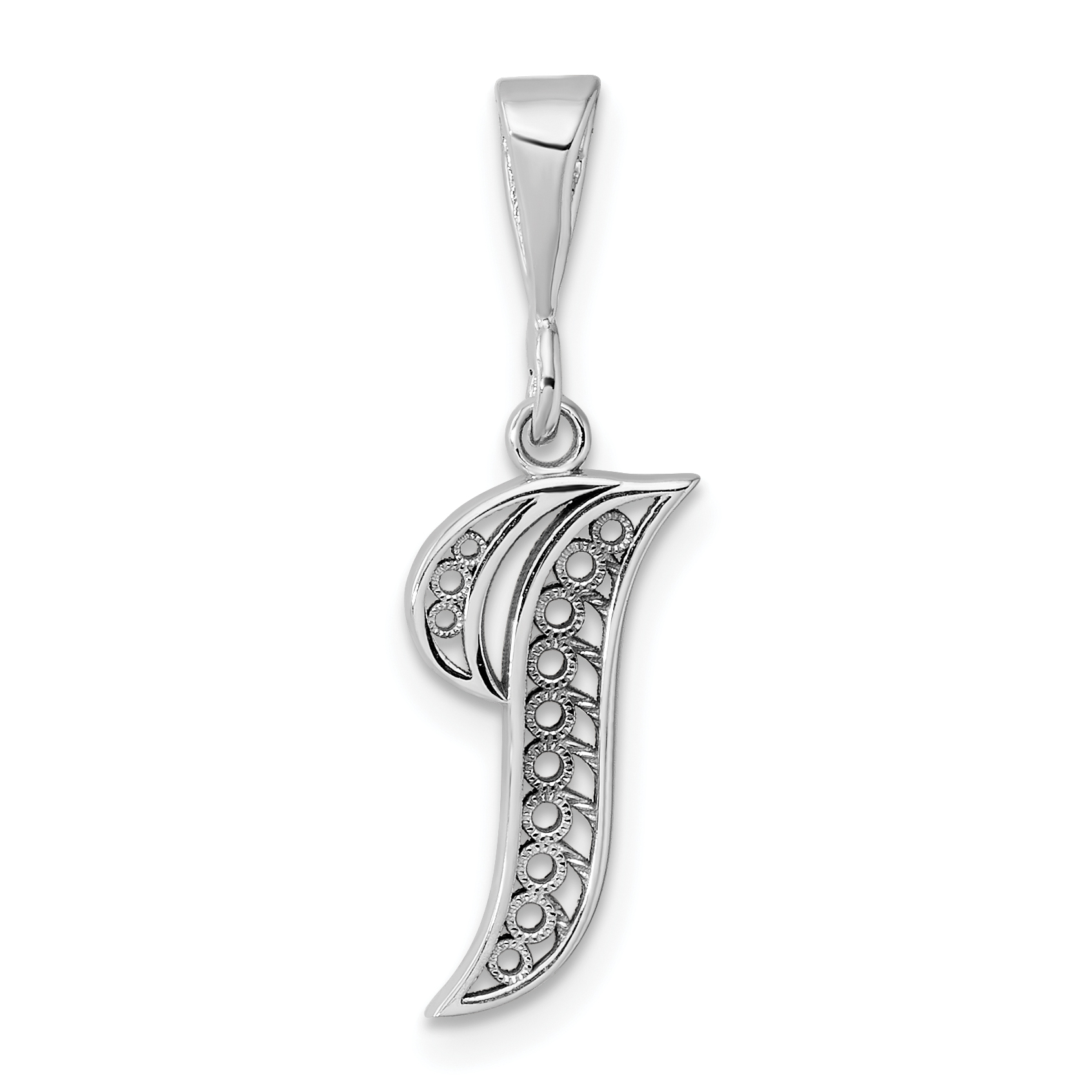 10KW Filigree Initial I Pendant (10D1281I)