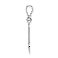 14K White Gold Solid Polished Script Filigree Letter M Initial Pendant view 2