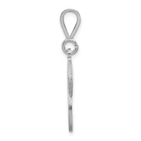 14K White Gold Solid Polished Script Filigree Letter P Initial Pendant view 2