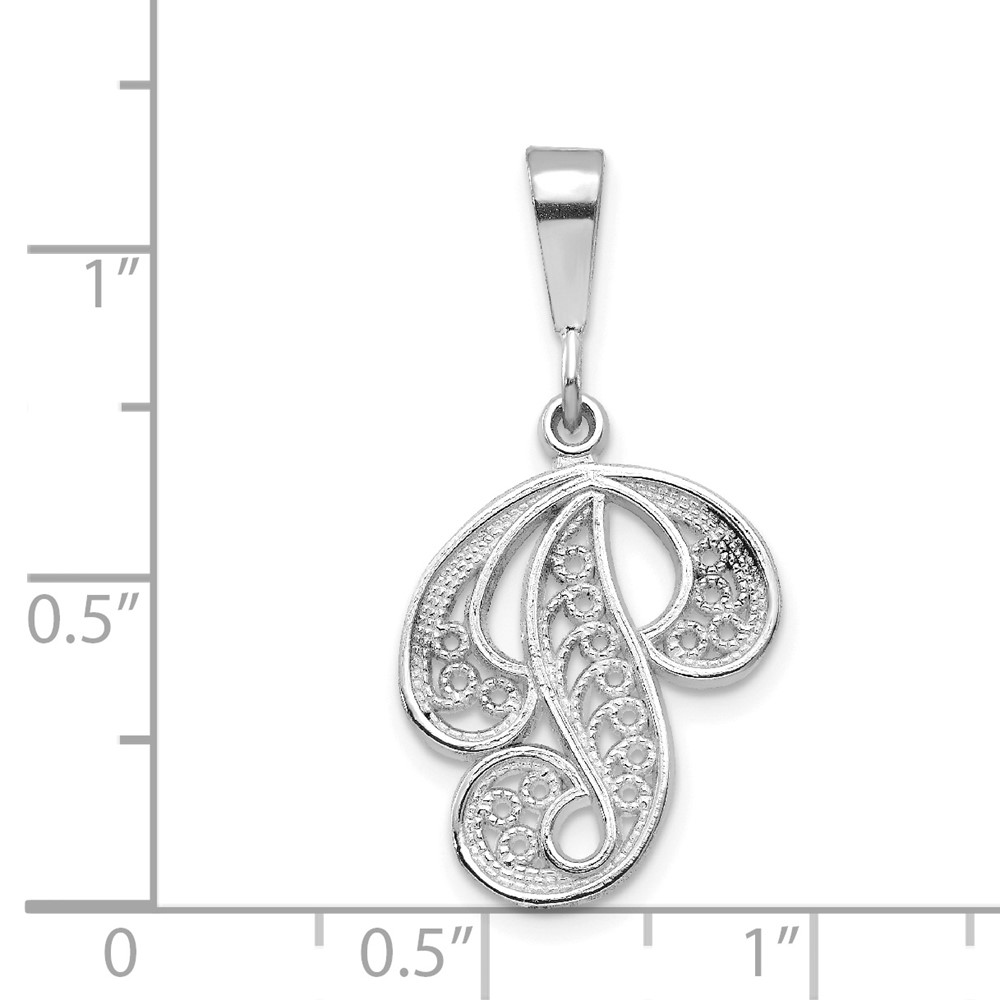 10KW Filigree Initial P Pendant (10D1281P)