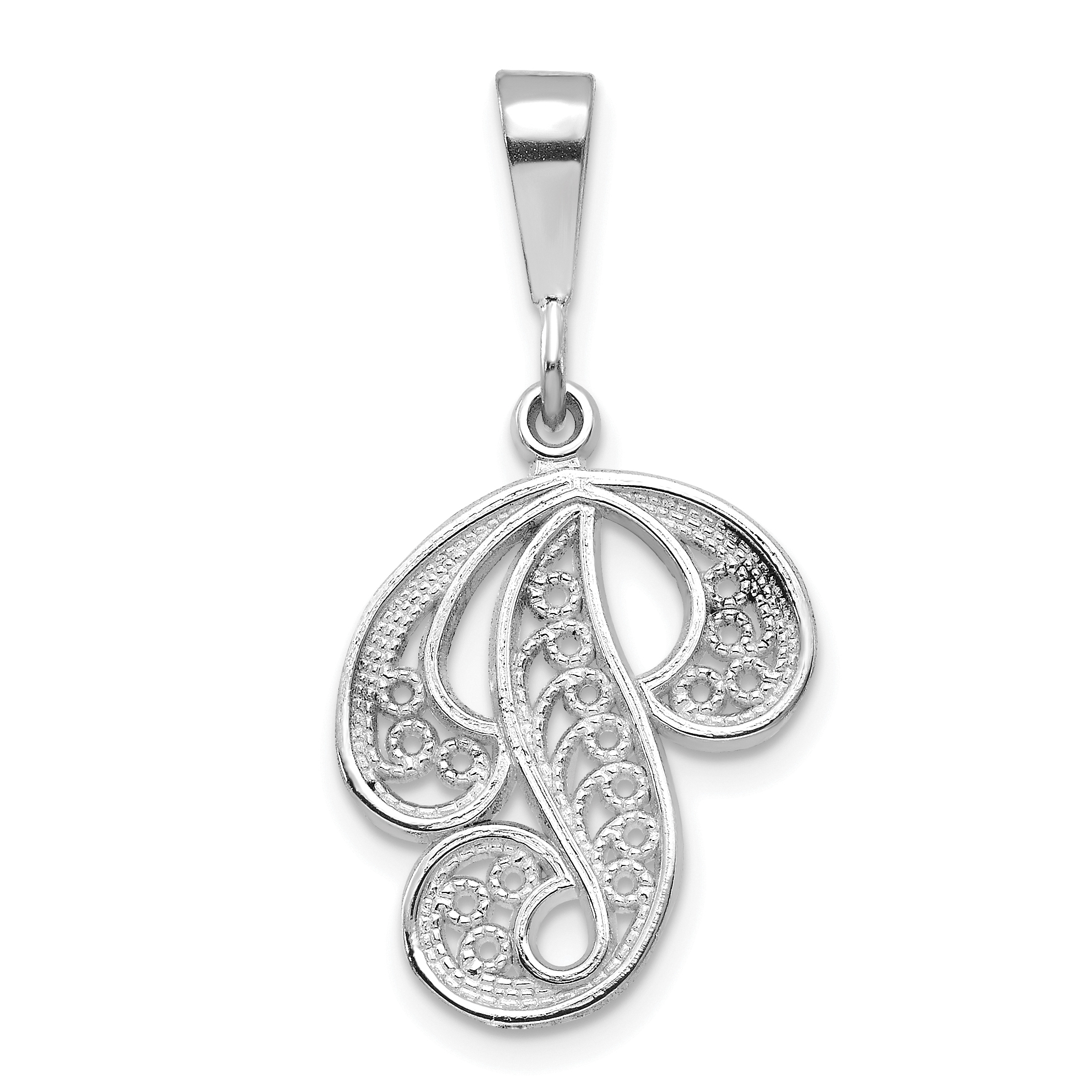 10KW Filigree Initial P Pendant (10D1281P)