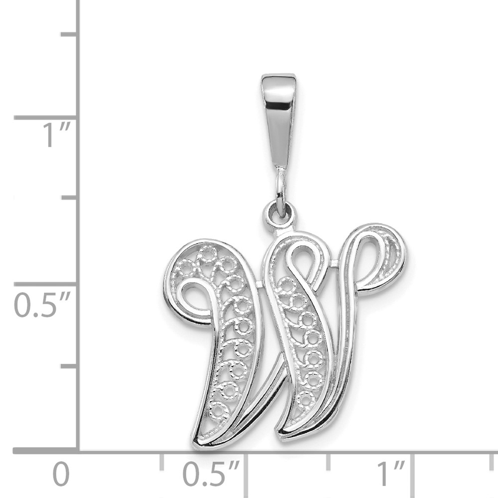10KW Filigree Initial W Pendant (10D1281W)