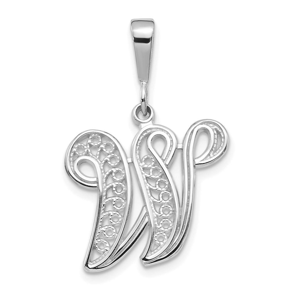 10KW Filigree Initial W Pendant (10D1281W)