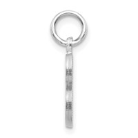 14K White Gold Satin Diamond-cut Letter B Initial Charm view 2