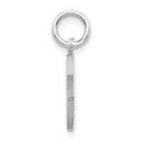 14K White Gold Satin Diamond-cut Letter C Initial Charm view 2