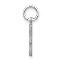 14K White Gold Satin Diamond-cut Letter F Initial Charm view 2