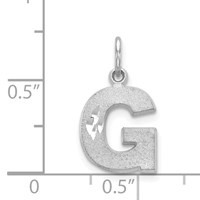 14KW Satin Diamond-cut Letter G Initial Charm view 3
