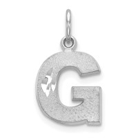 14KW Satin Diamond-cut Letter G Initial Charm view 1