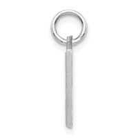 14K White Gold Satin Diamond-cut Letter J Initial Charm view 2