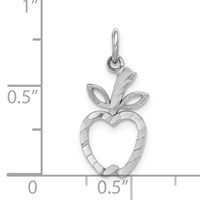 14K White Gold Diamond-cut Apple Charm view 3