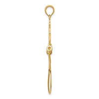 14K Yellow Gold Polished Ribbon Charm Holder Pendant view 2