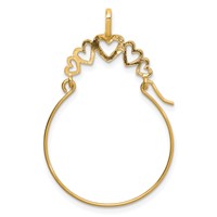 14K Yellow Gold Polished 5-Heart Charm Holder Pendant view 3