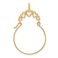 14K Yellow Gold Polished 5-Heart Charm Holder Pendant view 1