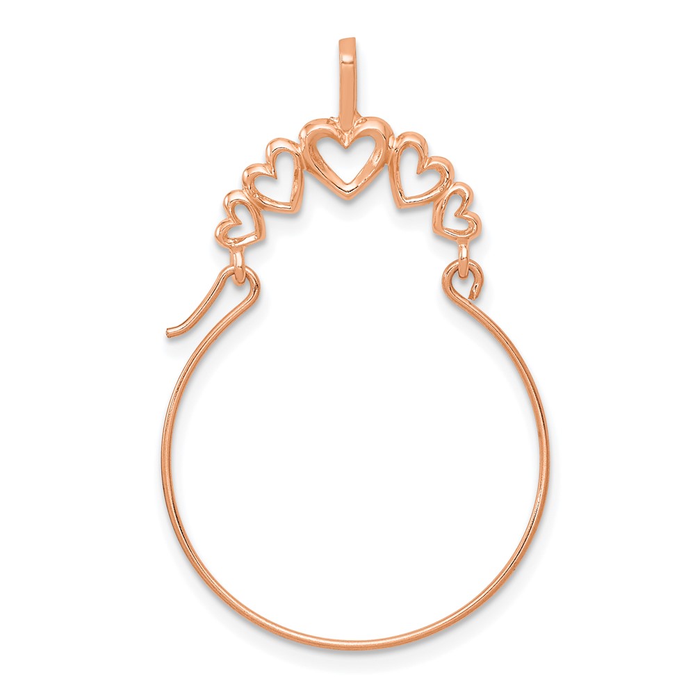 14k Rose Gold Polished 5-Heart Charm Holder (D1311R)