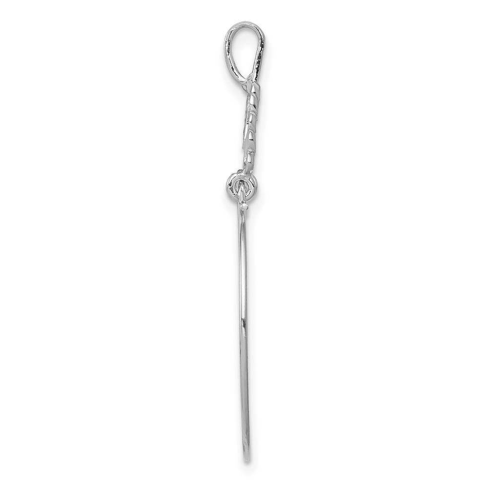 14k White Gold Polished 5-Heart Charm Holder (D1311W)