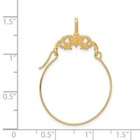 14K Yellow Gold Polished Butterflies Charm Holder Pendant view 3