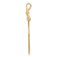 14K Polished Floral Charm Holder Pendant view 2