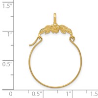 14K Polished Floral Charm Holder Pendant view 3