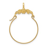 14K Polished Floral Charm Holder Pendant view 1